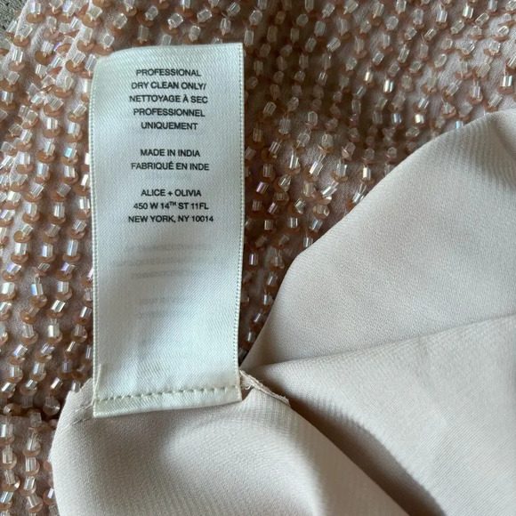 NWT Alice + Olivia Lola Silk Beaded Tank Top Camisole Size Medium color Nude - Picture 8 of 10